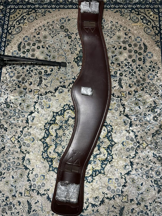 NEW Brown Leather Curved Dressage Girth 36"
