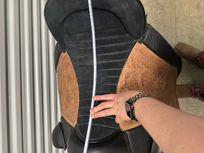 Sanlucar, Standard Tree, Black suede w/natural tooling