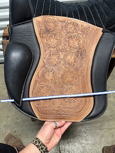 Sanlucar, Standard Tree, Black suede w/natural tooling