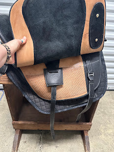 Sanlucar, Standard Tree, Black suede w/natural tooling