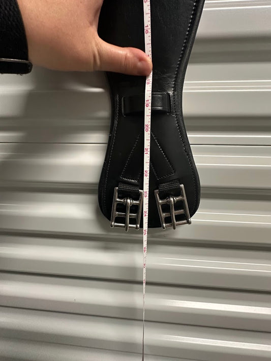 NEW Black Leather Anatomical Dressage Girth 25"