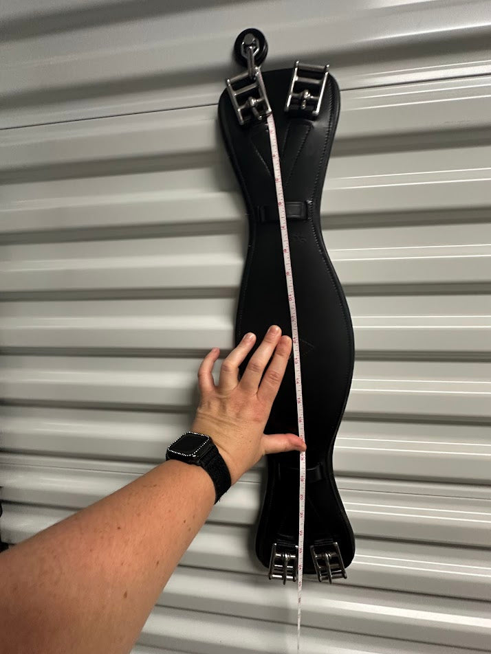 NEW Black Leather Anatomical Dressage Girth 25"